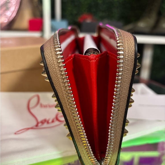 NWT Christian Louboutin Panettone Long Wallet 31752245271 Tan / Brown - Picture 13 of 14